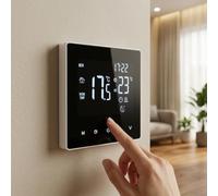Thermostat programmable pour chauffage au pour sol avec écran tactile LCD et double sonde - Régulateur de température pour précis 5-35°C pour maison et bureau(3A white)