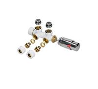 ECD Germany Thermostat Radiateur Kit Raccordement Espacement Tuyau Connexion Central 50 mm