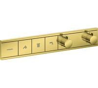 hansgrohe RainSelect kit de montage final 15381990 thermostat encastré, 3 Verbraucher , optique or poli