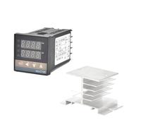 Thermostat régulateur de température numérique PT100 sortie SSR relais SSR 40DA radiateur en aluminium dissipateur thermique résistance 1 m(Set 1)