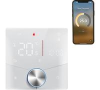 Thermostat sans fil pour plancher chauffant électrique avec APP et assistant vocal Écran tactile digital LED coloré Bouton ajustable Contrôle précis de la température Thermostat AC programmable 7x6 he