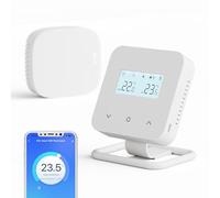 Thermostat sans Fil Programmable Quotidiennement avec Récepteur, WiFi pour Chaudières à Gaz et Fioul, Commande Vocale Alexa et Google Home, Compatible avec Tuya Smart