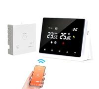 Thermostat sans fil Wi-Fi, thermostat de chaudière à gaz, à batterie, thermostat pour environnement programmable à 2 fils contrôlé par Tuya ou Smart Life, compatible avec Alexa et Google Home (Blanc)