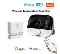 Thermostat sans fil WiFi Tuya RF433, pour chauffage de l'eau et de la chaudière à gaz, compatible avec Alexa Google