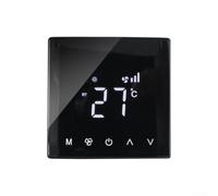 Thermostat tactile LCD pour climatisation centrale - Contrôleur de température non programmable - 8,6 x 8,6 cm - Noir - AC108-260 V - Précision ± 0,5 °C