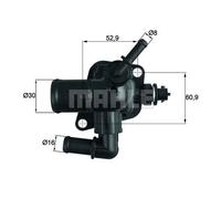 Thermostat TI 251 88D MAHLE pour CITROËN PEUGEOT LANCIA FIAT