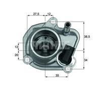 Mahle Original Thermostat d'eau TI 29 87 avec joint d'étanchéité 87°C