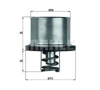 MAHLE TX 37 79 Thermostat d'eau avec joint d'étanchéite 79°C Compatible avec BMW 5 Berline E39 5 Berline E34 5 Touring E34 Z8 Roadster E52