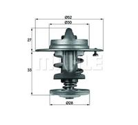 Mahle Original Thermostat TX 80 83 83°C sans joint pour Mitsubishi Toyota Daihatsu Mazda Rover Lexus