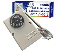 Thermostat Universel F2000 Taille Capillaire 1500 mm x Ø 6 mm Température de Fonctionnement -30°C / +30°C 16A 220V-380V pour une Utilisation comme Thermostat Frigo Climatiseur - MONTERAL