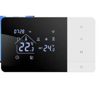 Thermostat WIFI à batterie ou avec câble Type-c pour chaudière à gaz, thermostat d'ambiance programmable 2 fils muraux, thermostat hebdomadaire numérique (sans batteries)