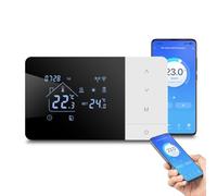 Thermostat WiFi chaudière à gaz 3 A, pour Thermostat Tuya alimenté par Batterie 2 Fils WiFi, Thermostats d'ambiance programmable Quotidienne, pour Alexa et Google Home pour Commande vocale