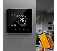Thermostat WiFi intelligent à écran tactile numérique pour chauffage au sol, chaudière, radiateur, télécommande, noir, 8,6 x 8,6 cm (bigualu)