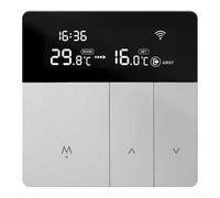 Thermostat WiFi intelligent, contrôleur de chauffage au sol programmable, pour télécommande Tuya Smart Home, pour Alexa et pour HomeKit, pour chaudière électrique à eau et gaz, 3 A/16 A/25 A, gris