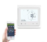 Thermostat WiFi intelligent, contrôleur de température programmable pour chauffage au sol électrique par application Tuya, affichage numérique, panneau thermostat mural (blanc)