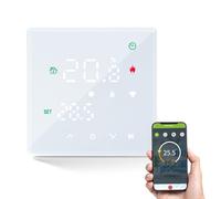 Thermostat WiFi Intelligent Programmable pour Thermostat Chaudiere Gaz Eau, Montage Mural avec Affichage LCD Numérique 5 A 230 V Compatible avec Alexa Et Google Home