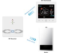 Thermostat WIFI pour chaudière intelligente avec récepteur Écran LCD 3,5 pouces Thermostat intelligent avec application etvocale Thermostat numérique programmable