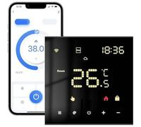 Thermostat WiFi programmable, compatible avec Tuya pour chauffage au sol intelligent, contrôleur de chaudière à gaz, régulateur de température numérique (noir)