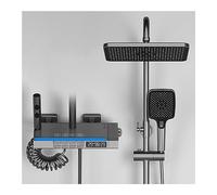 Thermostatic Digital Shower Robinet Set 4 Fonction Point de douche de pluie et ordinateur de poche Contrôle du piano Contrôle du système de douche de salle de bain moderne pour une expérience