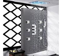 Thermostatic Shower Robinet Set LED Rain Pain Shower Head Spray Combinaison Avec Système De Douche À Jet De Massage - 8 Pouces,10 Pouces