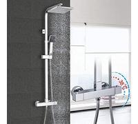 Thermostatic Shower Set for The Bathroom Shower System with Constant Temperature Control Chrome