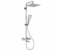 Thermostatic Shower System Rect 25×25cm Chrome Household Modern