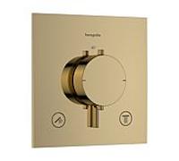 hansgrohe Ecostat Comfort E 33711990 Thermostat de douche, encastré, avec verrouillage de sécurité (SafetyStop) à 40 °C, pour 2 consommateurs, finition or poli