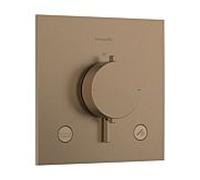 hansgrohe Ecostat Comfort E Thermostat encastré pour 2 consommateurs avec combinaison de sécurité intégrée, 33716140, Couleur: Bronze brossé
