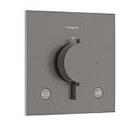 Thermostatique encastré Hansgrohe Ecostat Comfort E 33716340, pour 2 sorties, 23 l/min, EN 1717, chrome noir brossé
