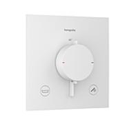 Thermostatique encastré Hansgrohe Ecostat Comfort E 33716700, pour 2 sorties, 23 l/min, EN 1717, blanc mat