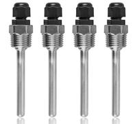 Thermowell Lot de 4 manchons de plongée en acier inoxydable 304 8 x 50 mm pour sonde de température, filetage G1/2" pour capteur de température, tuyaux de protection pour thermocouple, tube de