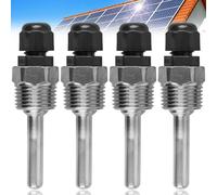 Thermowell Lot de 4 manchons plongeants en acier inoxydable 8 x 50 mm Filetage G1/2" pour capteur de température, tube de protection pour sonde de température, tubes de protection submersible pour