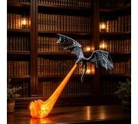 THERTHW Lampe Dragon Décoration Bibliothèque, Lampe à Feu de Dragon | Impression 3D, Flamme LED Bleue ou Rouge, Décoration d'ambiance pour étagères de Bibliothèque
