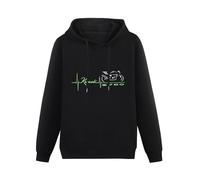 THERULER Z750 Old Pulse Heart Motorcycles Mens Pullover Hoodies Casual Black Hoody Cotton Graphic Unisex Sweatshirts L