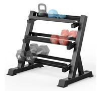 THERUN Support d'haltères à 3 niveaux réglable de 500 kg, support d'haltères hexagonaux pour haltères à la main, organiseur de rangement pour salle de sport, installation inversée disponible (support