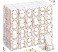 Therwen Lot de 100 mouchoirs de mariage Happy Tears pour invités de mariage, lot de 1 000 feuilles de mouchoirs en vrac format voyage pour mariage, sacs de bienvenue, sacs de bienvenue, trousse