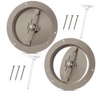 Therwen Lot de 2 couvercles d'aération ronds en acier de 15,2 cm - Diffuseur de plafond marron avec poignée en plastique pour conduit d'air de cou de 15,2 cm, dimension extérieure de 19,5 cm