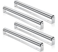 Therwen Lot de 4 rouleaux de remorque de bateau avec support de 3,8 cm de diamètre, rouleau en métal avec support pour le transport de radeaux à usage industriel (53,3 cm de long, argenté)