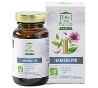 Thés de la Pagode - Complément Alimentaire Immunité - Lutte contre la Fatigue - Thé Blanc, Tulsi, Echinacée - 60 Gélules Végétales Certifiées Bio, Programme 30 Jours