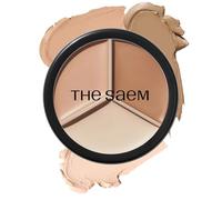 THESAEM Cover Perfection Triple Pot Concealer - Correcteur 3 couleurs avec couvrance totale - Teinte Beige Naturel pour couvrir les imperfections, taches, illuminateur & contouring, 02 Contour Beige
