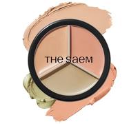 THESAEM Cover Perfection Triple Pot Concealer - Correcteur 3 couleurs avec teintes Beige Clair, Vert et Pêche - Couvrance Totale pour Corriger et Camoufler les Rougeurs, Cernes, 01 Correct Beige