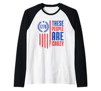 These People are Crazy Flag Retro Vintage Manche Raglan