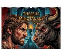 Theseus und der Minotaurus - Der Kampf im Labyrinth (Wandkalender 2027 DIN A2 quer), CALVENDO Monatskalender: Die legendäre Geschichte von Theseus und ... spektakuläre Graphic-Novel-Bildgeschichte.