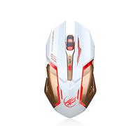 Theshy Beacon Wolf T1 Souris sans fil rechargeable silencieuse pour ordinateur portable, ordinateur portable, jeu de jeu, noir et blanc, rétroéclairé par USB, optique optique (blanc)