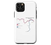 Thessalonique Grèce Metro Train Railway - Carte de l'itinéraire Souvenir Coque pour iPhone 11 Pro
