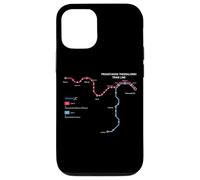 Thessalonique Grèce Metro Train Railway - Carte de l'itinéraire Souvenir Coque pour iPhone 12/12 Pro