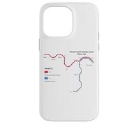 Thessalonique Grèce Metro Train Railway - Carte de l'itinéraire Souvenir Coque pour iPhone 14 Pro Max