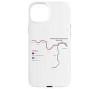 Thessalonique Grèce Metro Train Railway - Carte de l'itinéraire Souvenir Coque pour iPhone 15 Plus