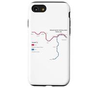 Thessalonique Grèce Metro Train Railway - Carte de l'itinéraire Souvenir Coque pour iPhone SE (2020) / 7/8
