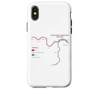 Thessalonique Grèce Metro Train Railway - Carte de l'itinéraire Souvenir Coque pour iPhone X/XS